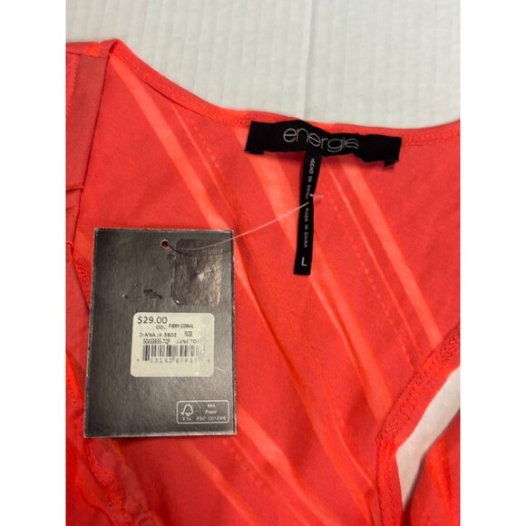 Energie Active Juniors' Diana Cowl-Neck Burnout Tank Top , Coral, - Picture 9 of 12